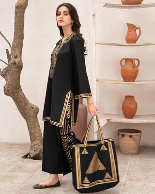 3 Pcs Women's Stitched Linen Printed Suit