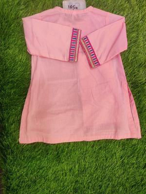 2 Pcs Girl's Cotton Lawn Embroidered Shirt And Trouser Suit