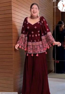 3 Pcs Women's Stitched Chiffon Embroidered Suit