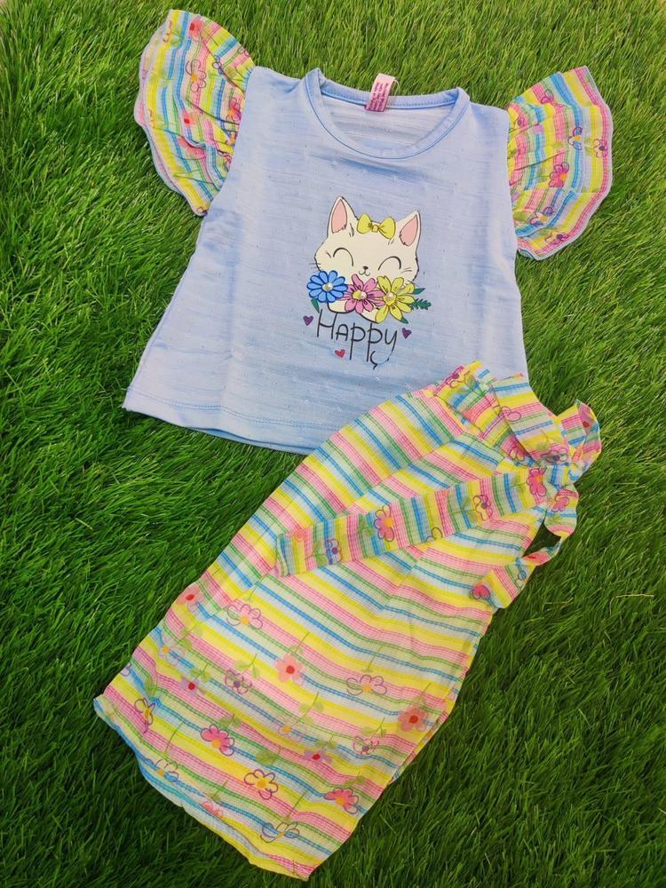 Baby Girl's Blended Shirt With Chiffon Trouser