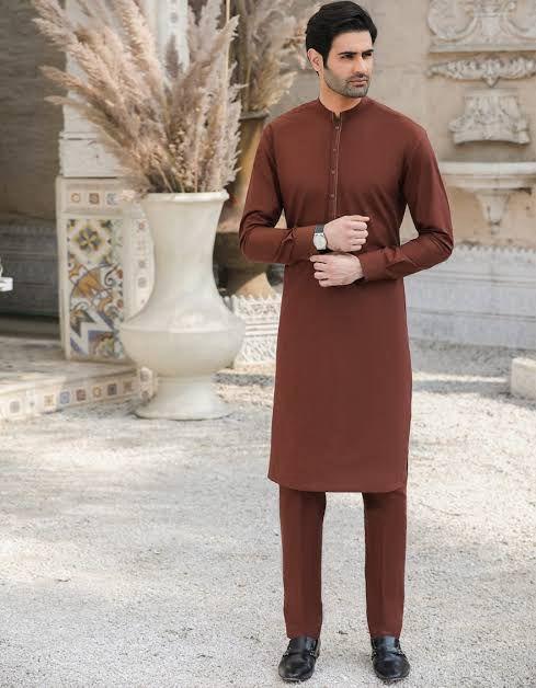 Men's Unstitched Cotton Plain Suit