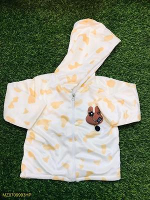 1 Pc Boy's Stitched Velvet Printed Hoodie