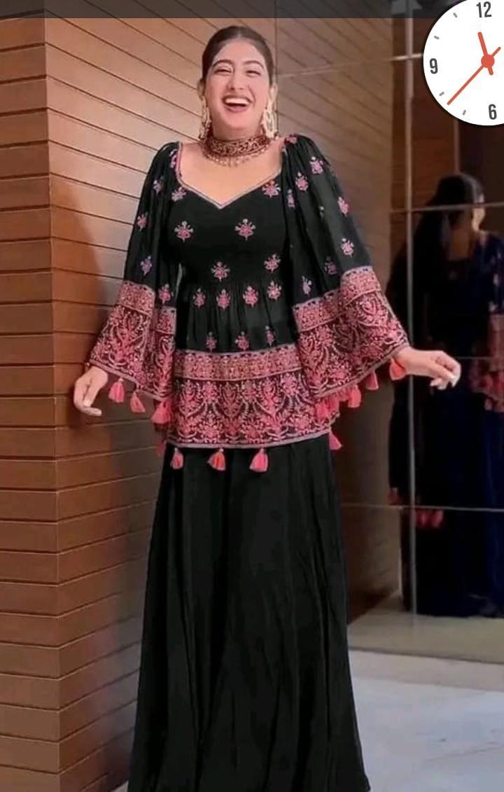 3 Pcs Women's Stitched Chiffon Embroidered Suit