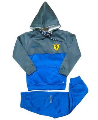 2 Pcs Boy's Polyester Printed Hoodie Tracksuit