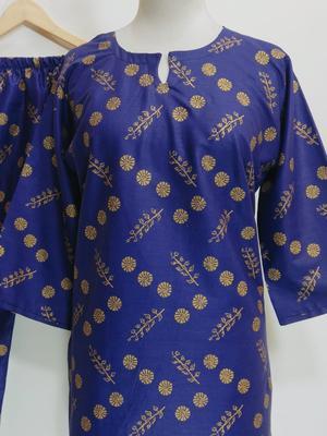 2 Pcs Women's Stitched Cotton Lawn Printed Shirt And Trouser