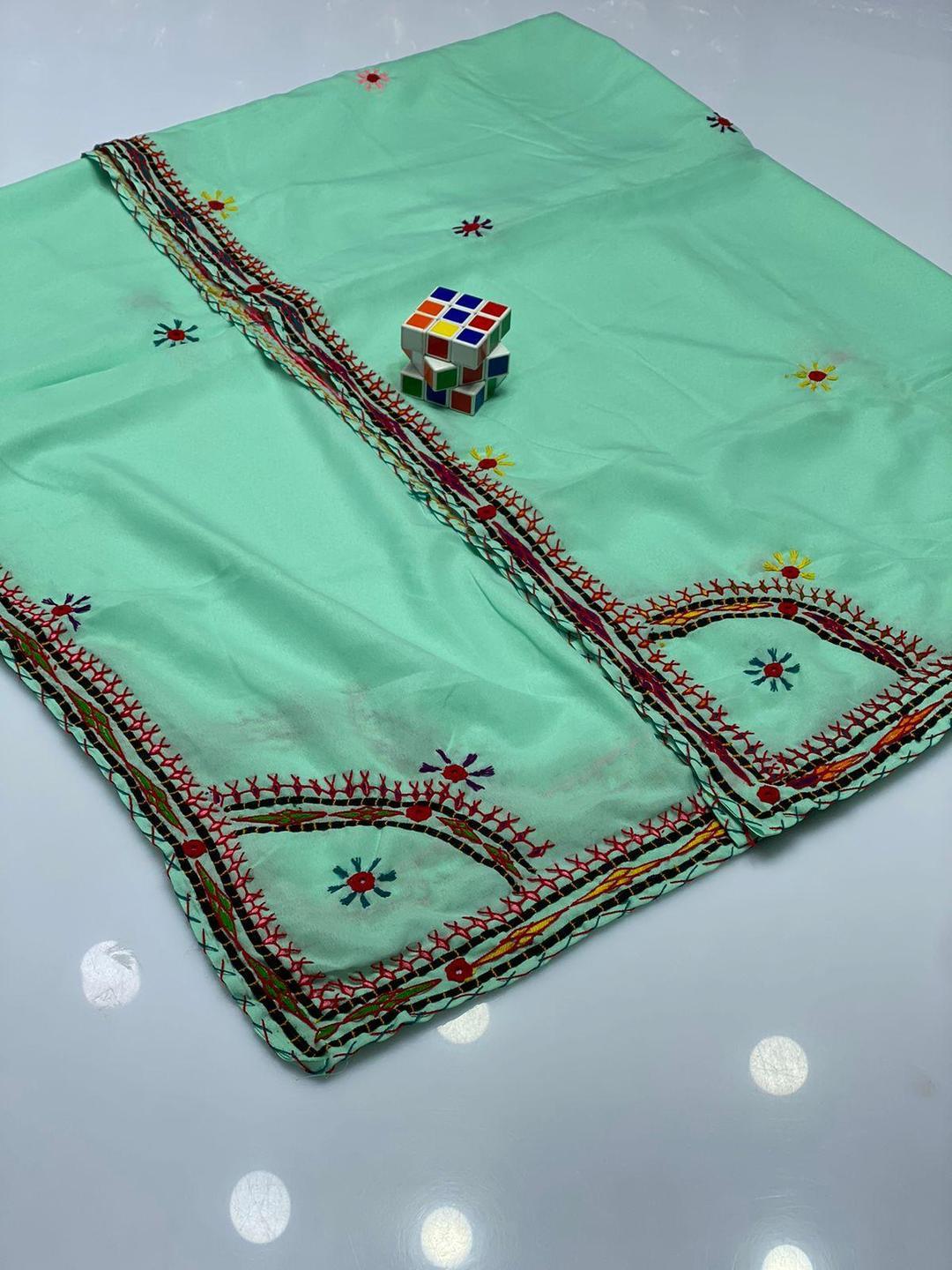 Women's Swiss Embroidered Border Shawl