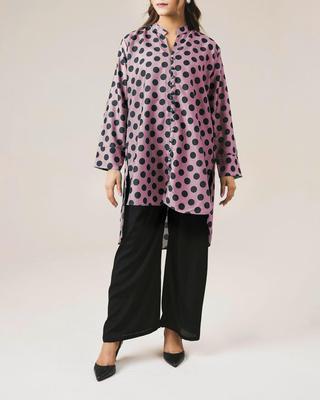 2 Pcs Women's Stitched Grip Printed Shirt And Trouser