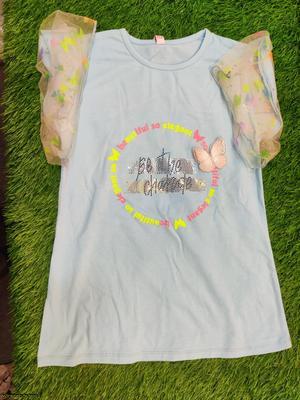 Girl's Stitched Blended Printed T-Shirt