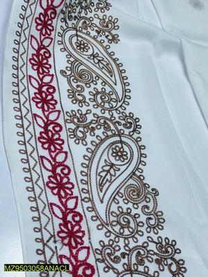 1 Pc Women's Swiss Lawn Embroidered Shawl