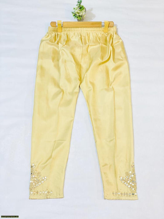 1 Pc Women's Stitched Silk Mirror Work Trouser