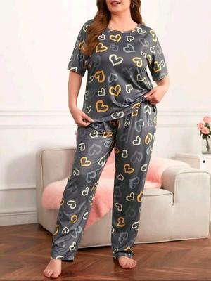 2 Pcs Women's Stitched Cotton PC Interlock Night Suit