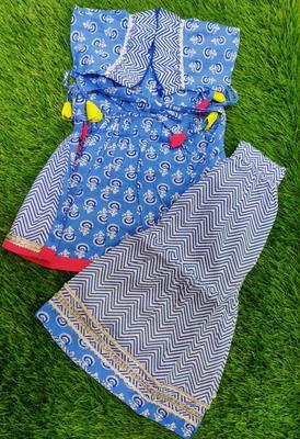 Girl's Cotton Printed Shirt And Trouser