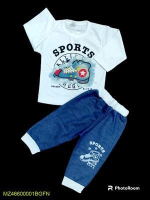 Baby Boy's Jersey Shirt And Trouser Set -