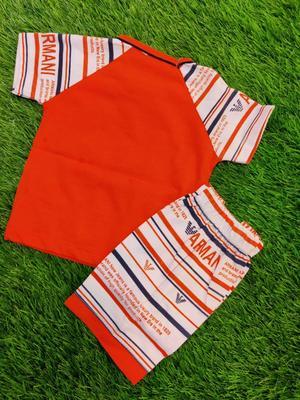 Boy's Blended Printed Shirt With Cotton Shorts