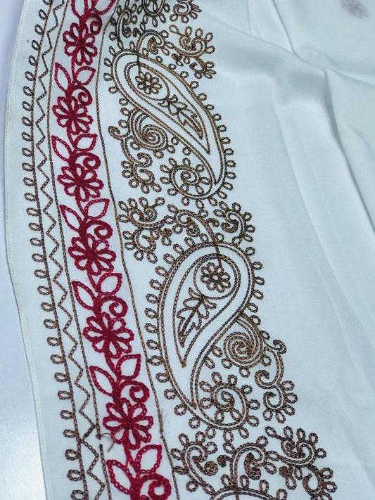 1 Pc Women's Swiss Lawn Embroidered Shawl