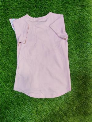 Girl's Stitched Blended Printed T-Shirt