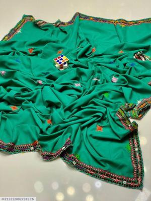 Women's Swiss Embroidered Border Shawl