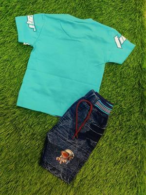 Boy's Blended Printed T-Shirt And Shorts Set -