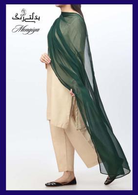 1 Pc Women's Stitched Chiffon Plain Dupatta