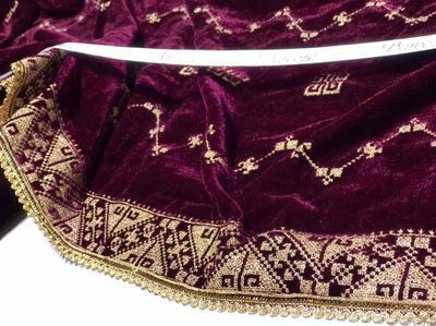 Women's Velvet Embroidered Border Shawl