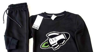 2 Pcs Boy's Cotton Fleece Embroidered Tracksuit