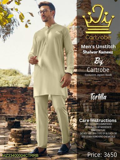 Men Unstitched Boski Plain Suit