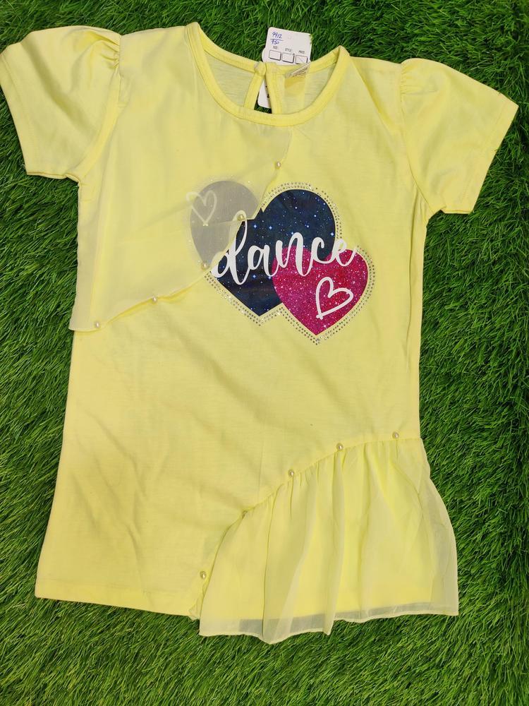 Girl's Stitched Blended Printed T-Shirt