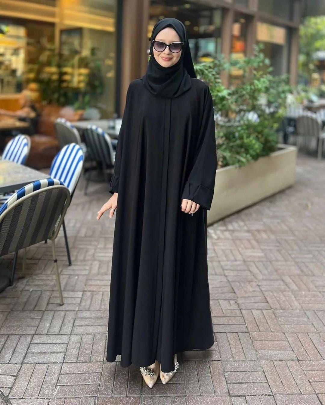 Georgette Plain Classic Abaya With Stoller