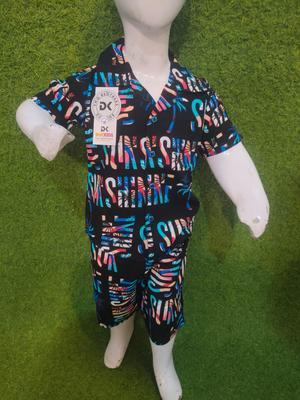 2 Pcs Boy's Linen Printed Tracksuit