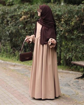 Georgette Plain Abaya With Stoller