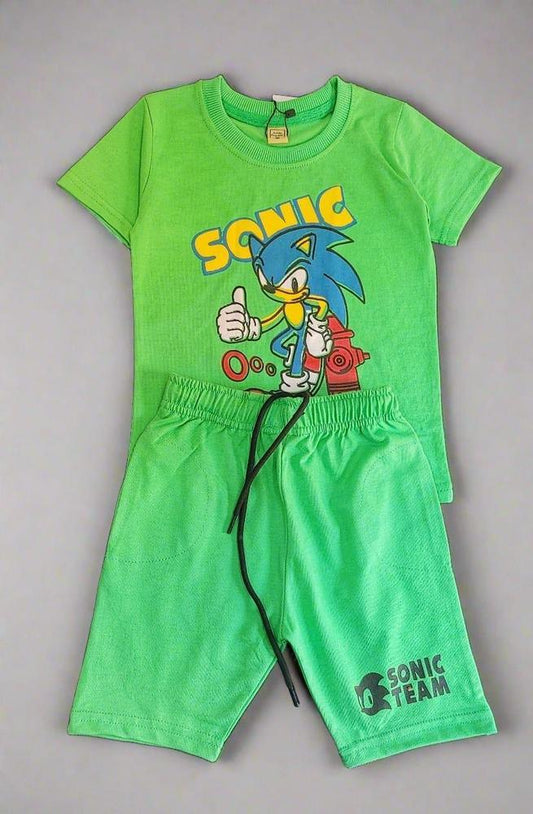 Junior Republic Sonic Printed 2 Piece Set (Shirt + Shorts)