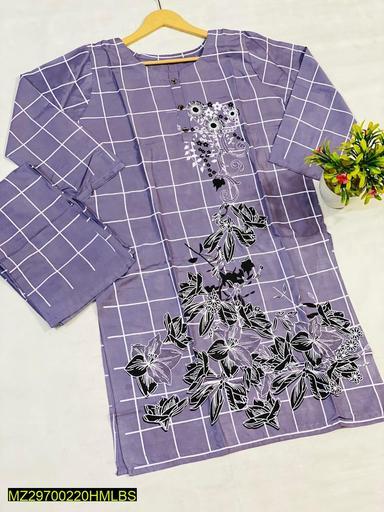 2 Pcs Royal Printed Stitched Lawn Suit