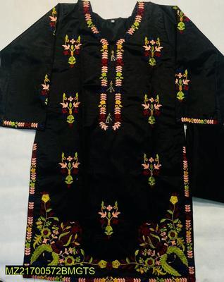 2 Pcs Women's Stitched Silk Embroidered Suit