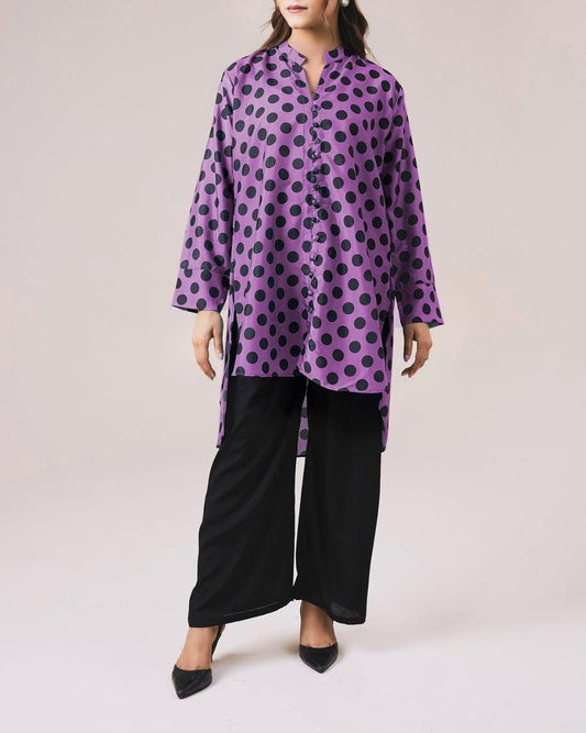 2 Pcs Women's Stitched Grip Printed Shirt And Trouser