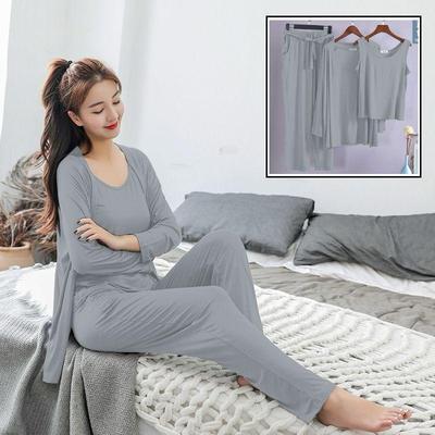 3 Pcs Women's Stitched Cotton Jersey Plain Sleepwear