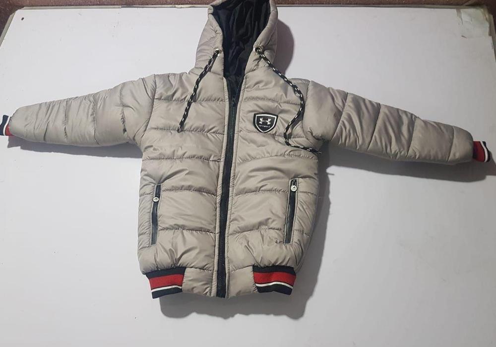 1 Pc Boy's Stitched Polyester Quilted Plain Puffer Jacket