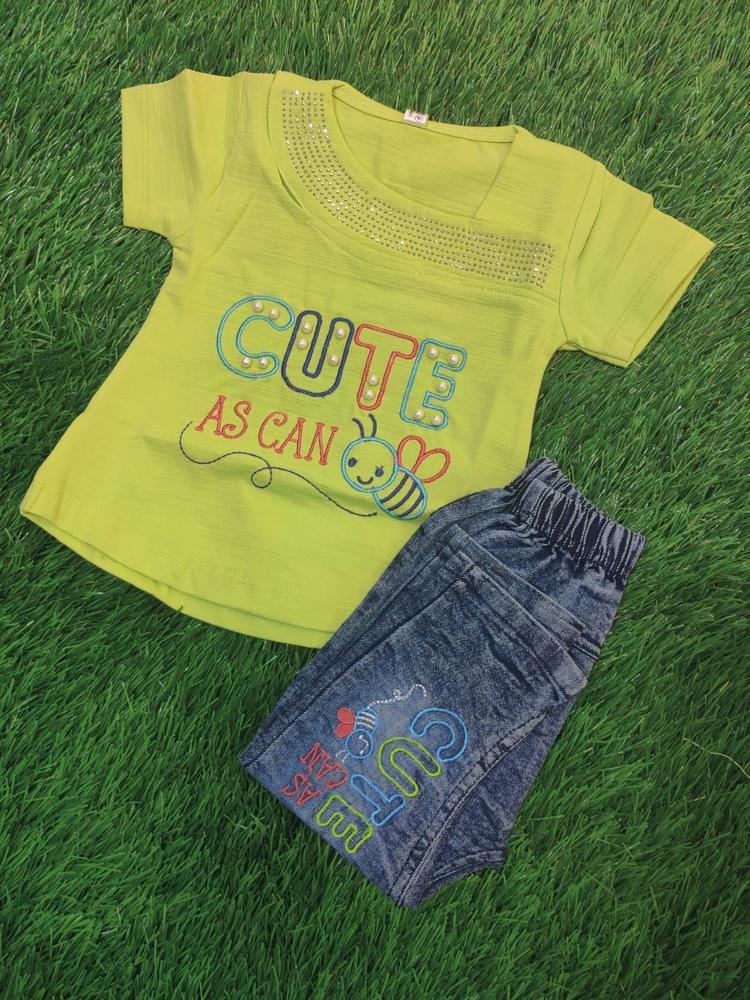 Baby Girl's Blended Shirt With Jeans Pent