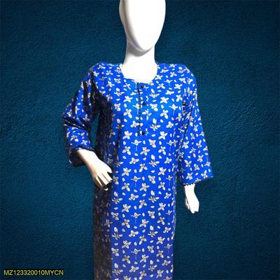 2 Pcs Women's Stitched Cotton Printed Shirt And Trouser