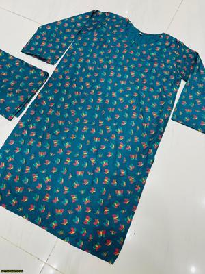 2 Pcs Women's Stitched Linen Printed Suit