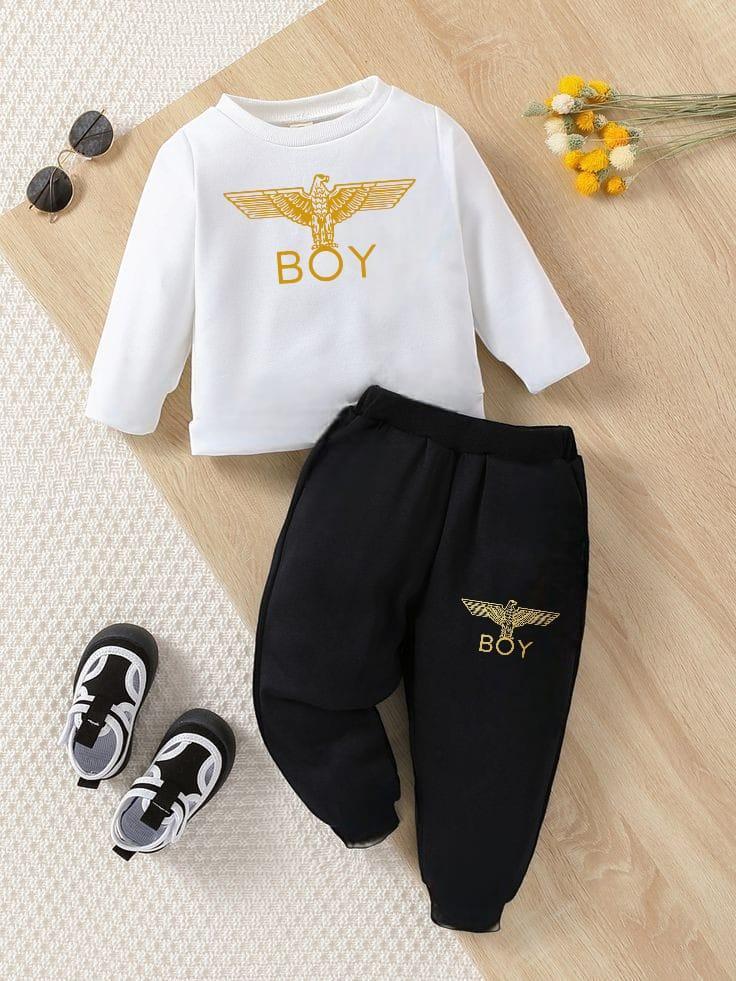 2 Pcs Boy's Cotton Printed Tracksuit