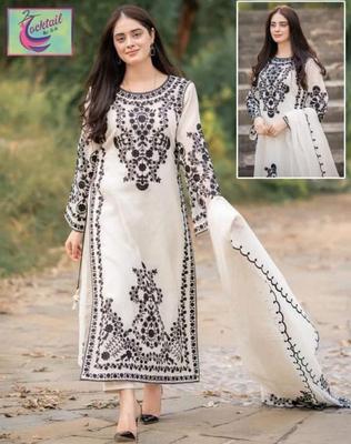 3 Pcs Women's Stitched Organza Embroidered Suit