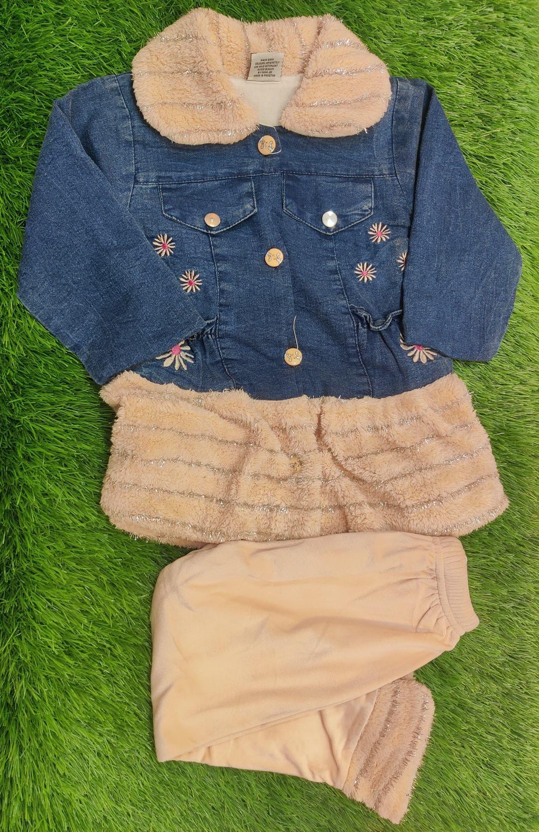 Baby Girl Velvet Frock And Trouser Set