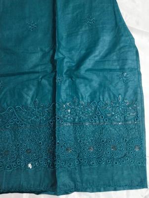 2 Pcs Women's Stitched Cotton Chikankari Embroidered Shirt And Trouser