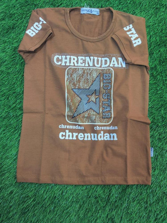 Boy's Stitched Blended Printed T-Shirt