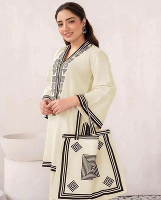 3 Pcs Women's Stitched Linen Printed Suit