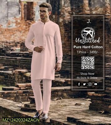 Men’s Unstitched Paper Cotton Plain Suit