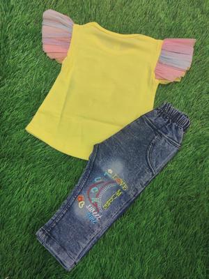 Baby Girl's Blended Shirt With Jeans