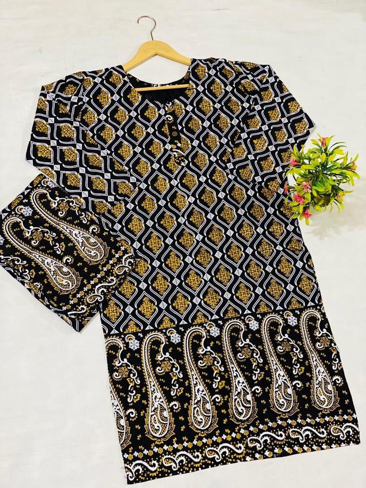 2 Pcs Women's Stitched Lawn Printed Suit