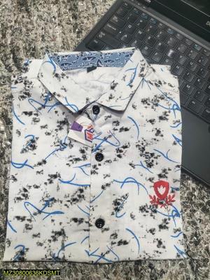 Boy's Stitched Cotton Embroidered Dress Shirt