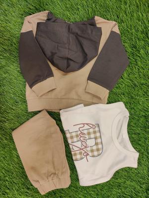 3 Pcs Baby Boy Blended Printed Suit